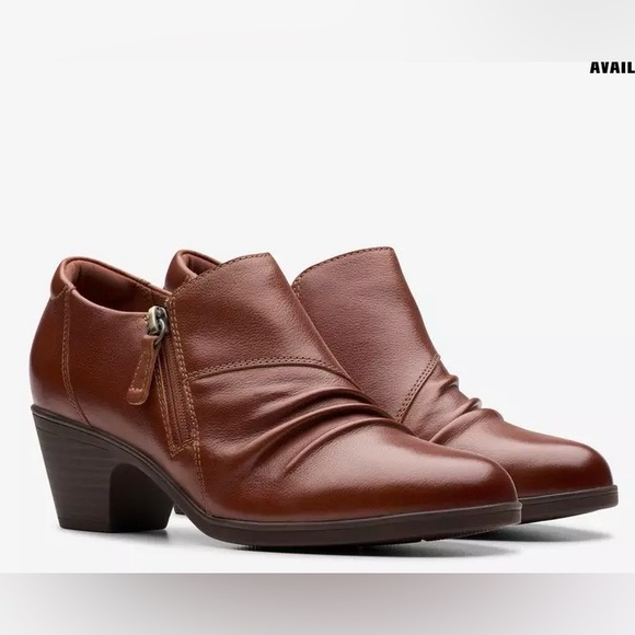 Clarks Shoes - Clarks Emily 2 Braley - Tan Leather Ankle Boots